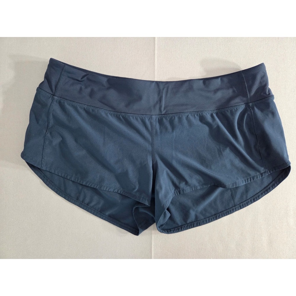 Lululemon Shorts Womens 12 Blue Lined Performance Stretch Running Gym Outdoors